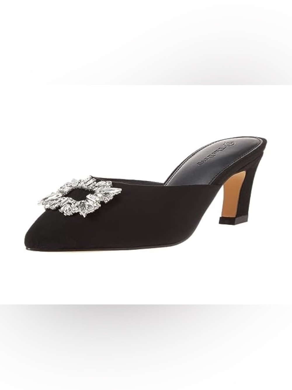 The Drop | Skylar Buckle Mule | Black Encrusted Jewel | Size 9 | NWT